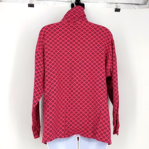Vintage 90s Eddie Bauer Turtleneck Shirt Long Sleeve Pink Cotton Size Large - Picture 3 of 6